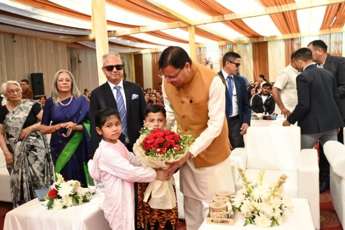 Pushkar Singh Dhami at a School function