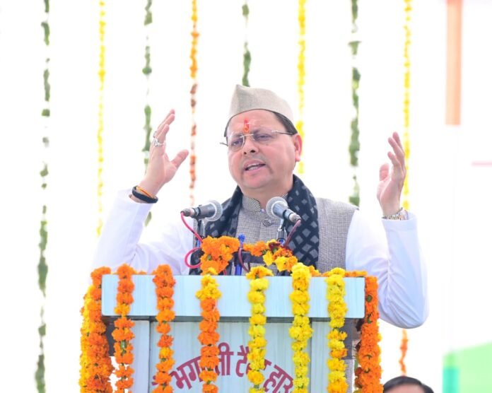 बागेश्वर जिले के कपकोट में पुष्कर सिंह धामी (Pushkar Singh Dhami in Kapkot in Bageshwar district)